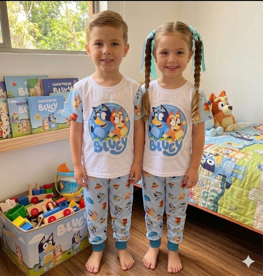 Pijama Bluey y Bingo Unisex